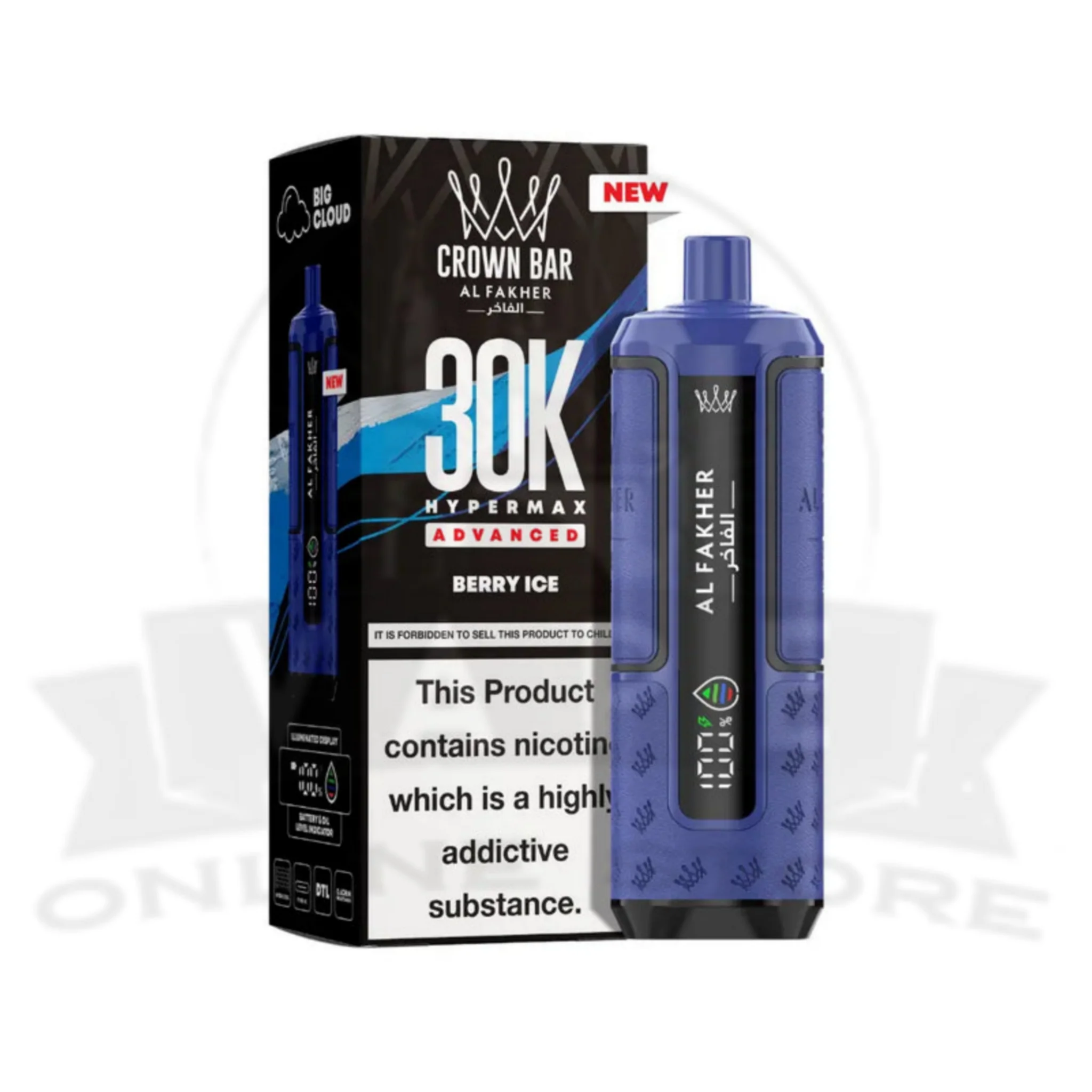 Berry Ice Al Fakher Crown Bar 30K Puff Hypermax Vape Kit