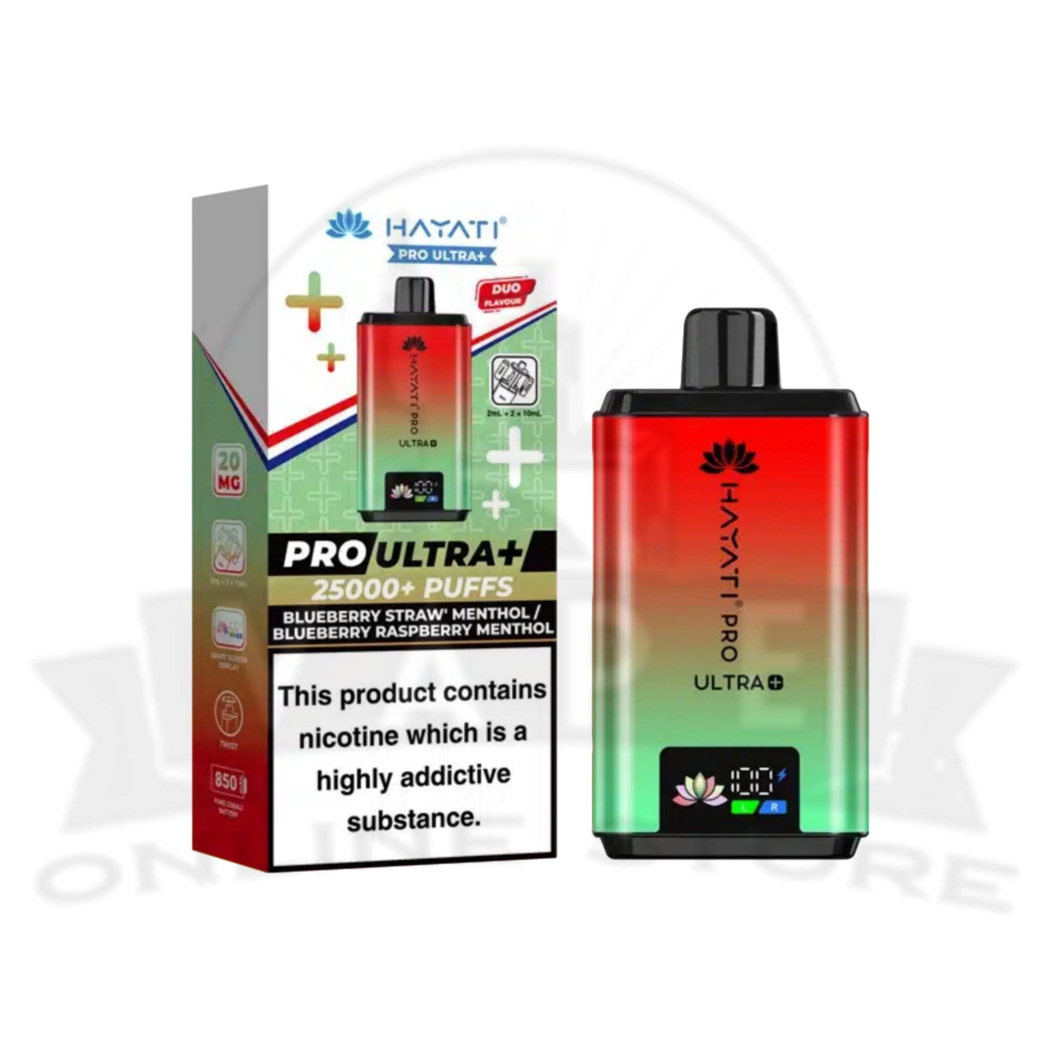 Blueberry Straw' Menthol / Blueberry Raspberry Menthol Hayati Pro Ultra Plus 25000