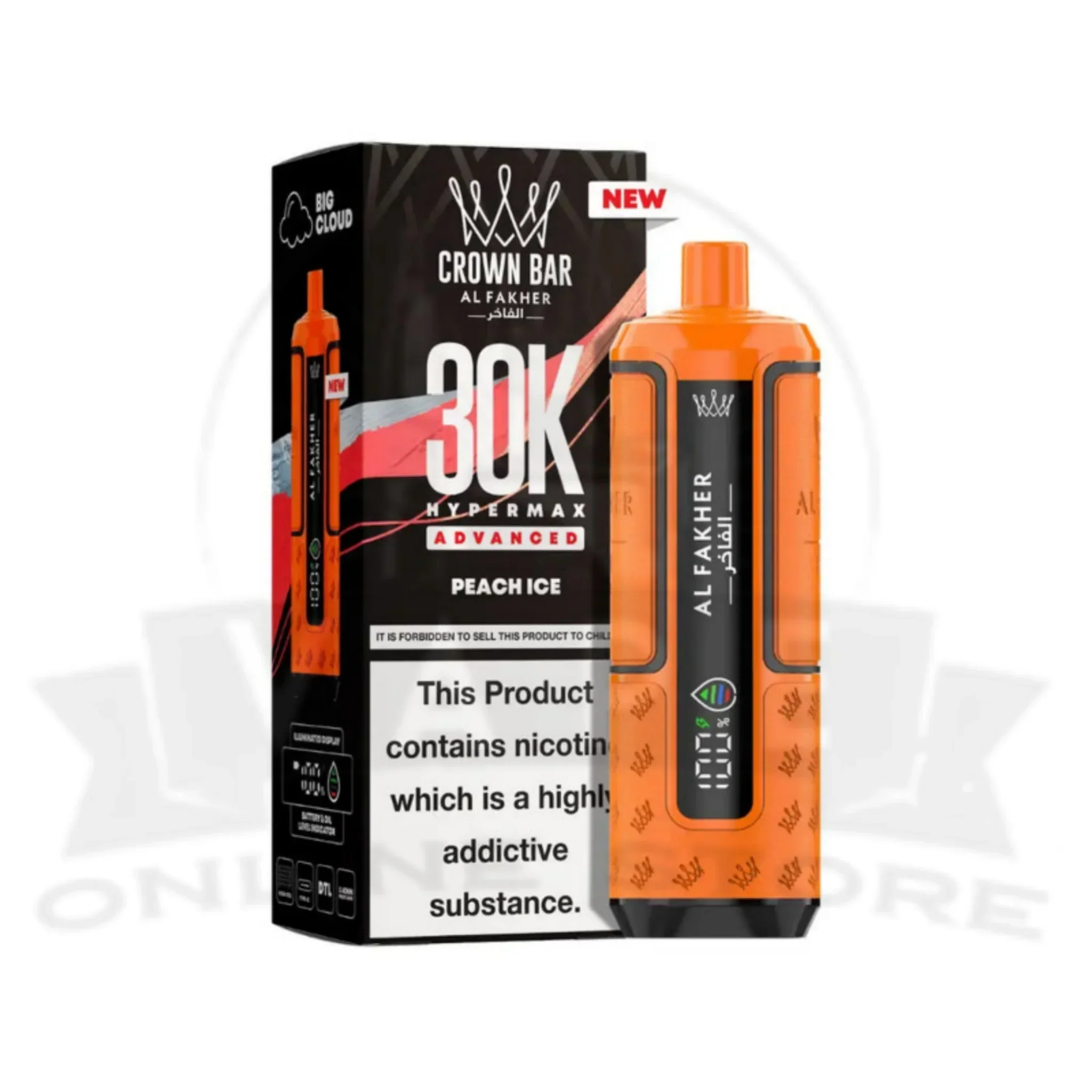 Box Of 10 Al Fakher Crown Bar 30K Puff Hypermax Vape Kit - Image 13