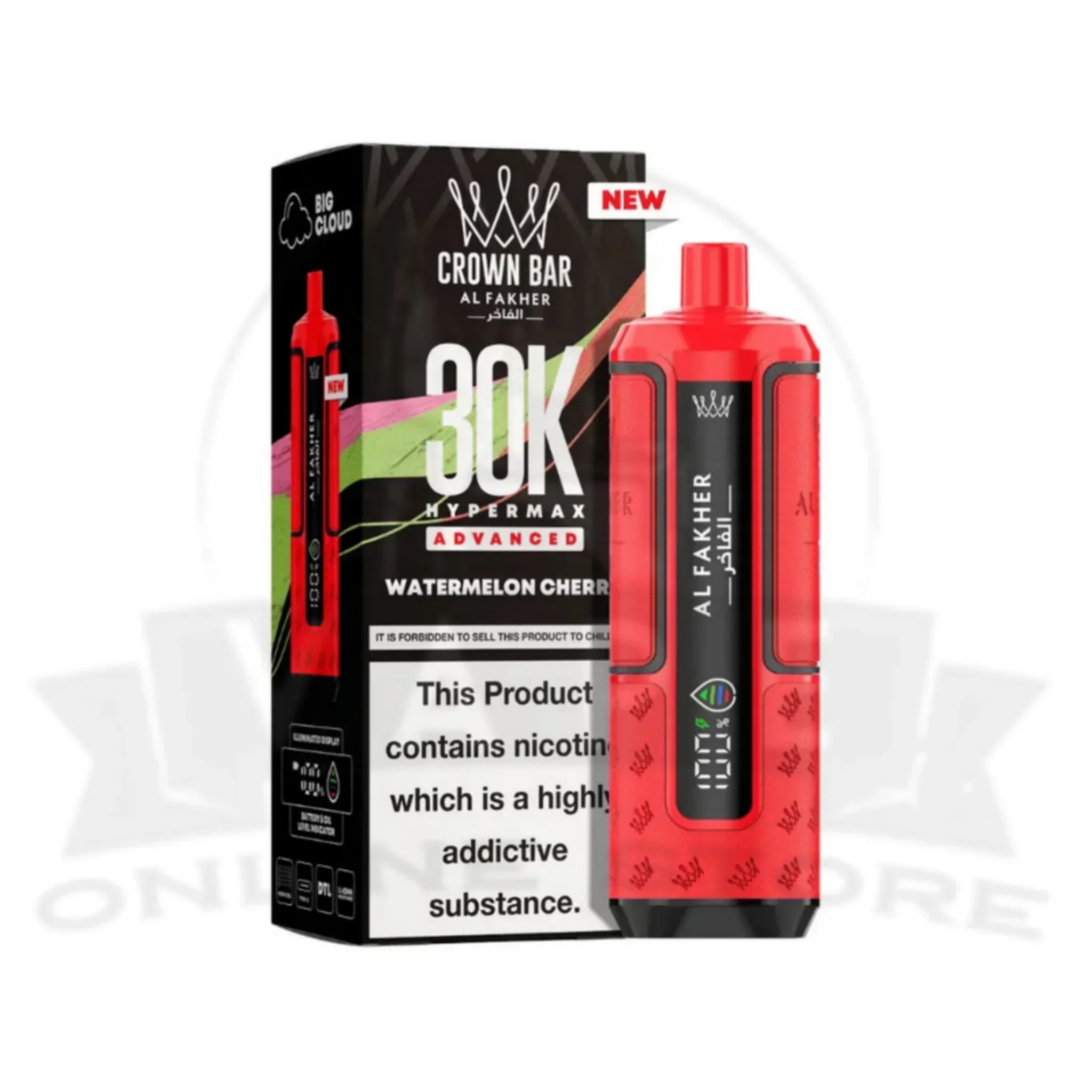 Box Of 10 Al Fakher Crown Bar 30K Puff Hypermax Vape Kit - Image 15