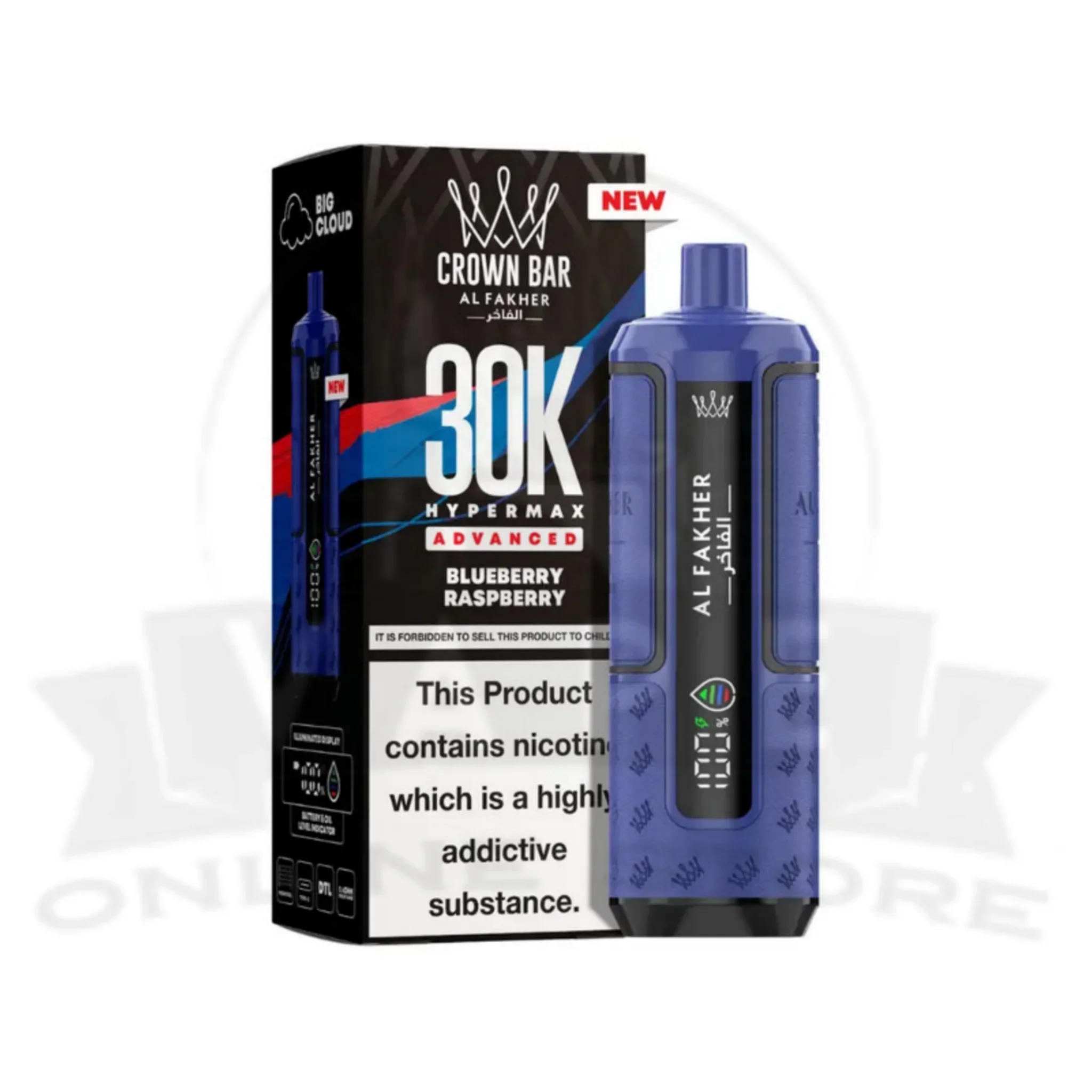 Box Of 10 Al Fakher Crown Bar 30K Puff Hypermax Vape Kit - Image 20