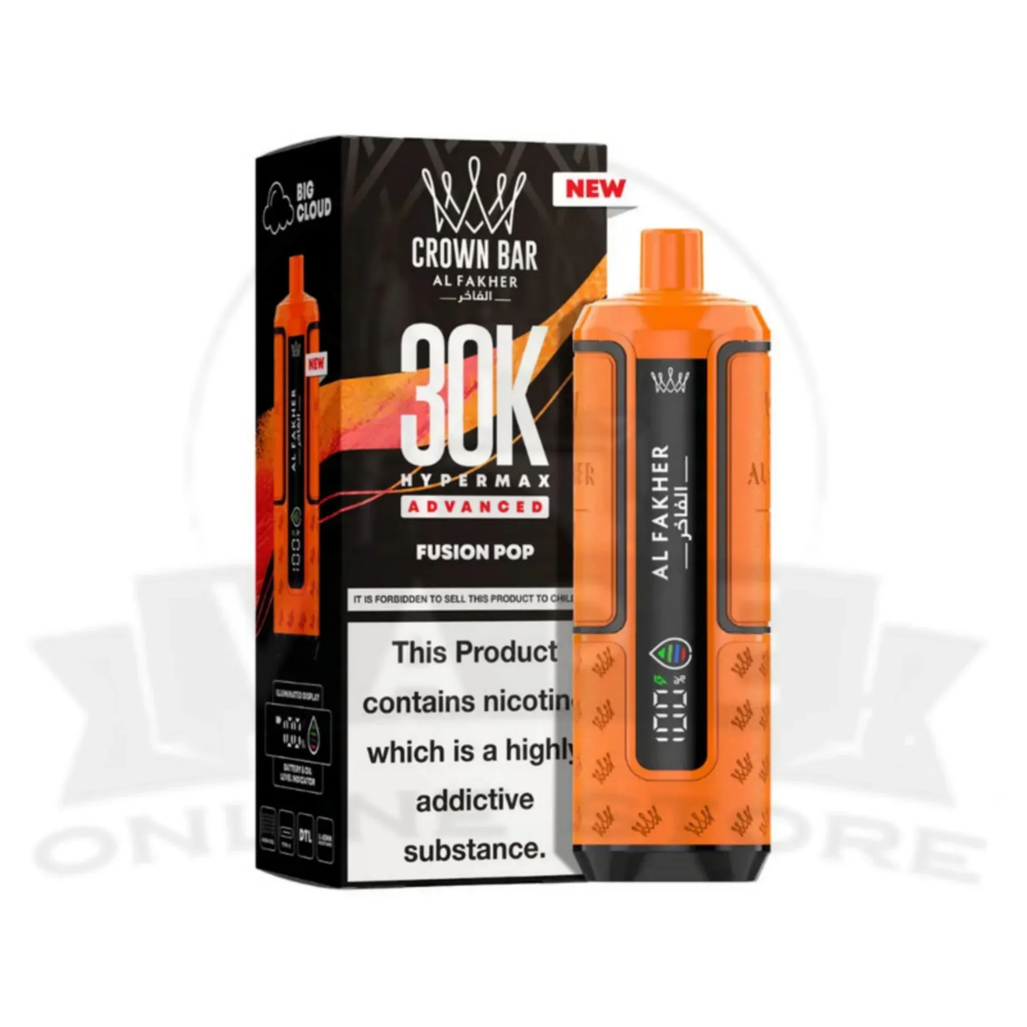 Box Of 10 Al Fakher Crown Bar 30K Puff Hypermax Vape Kit - Image 22
