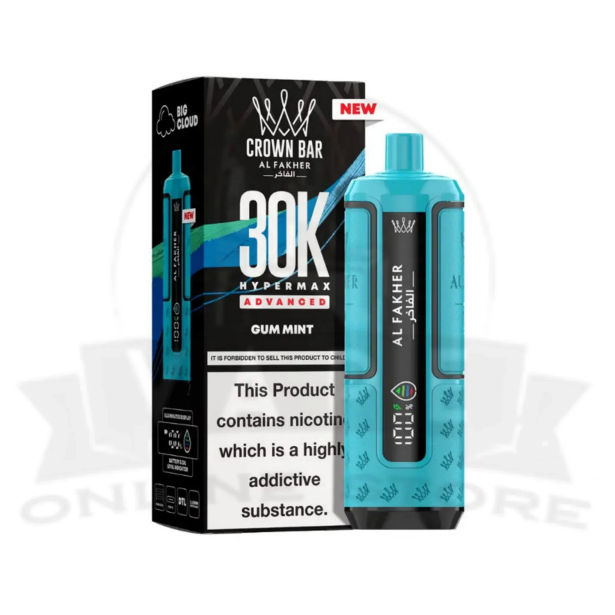 Box Of 10 Al Fakher Crown Bar 30K Puff Hypermax Vape Kit - Image 26