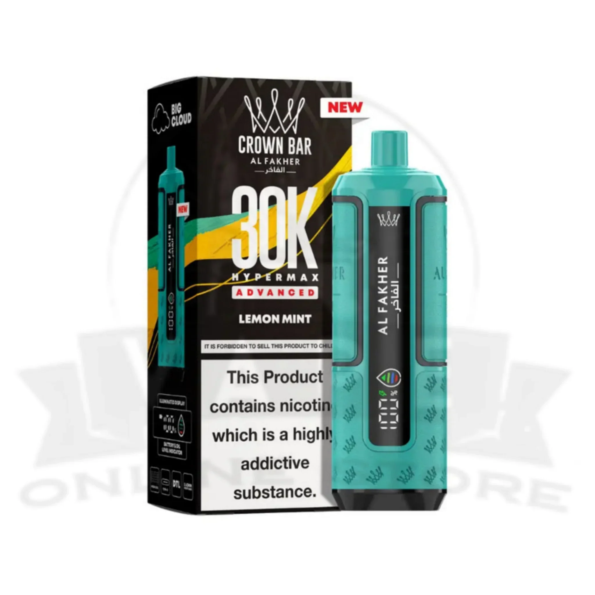 Box Of 10 Al Fakher Crown Bar 30K Puff Hypermax Vape Kit - Image 27