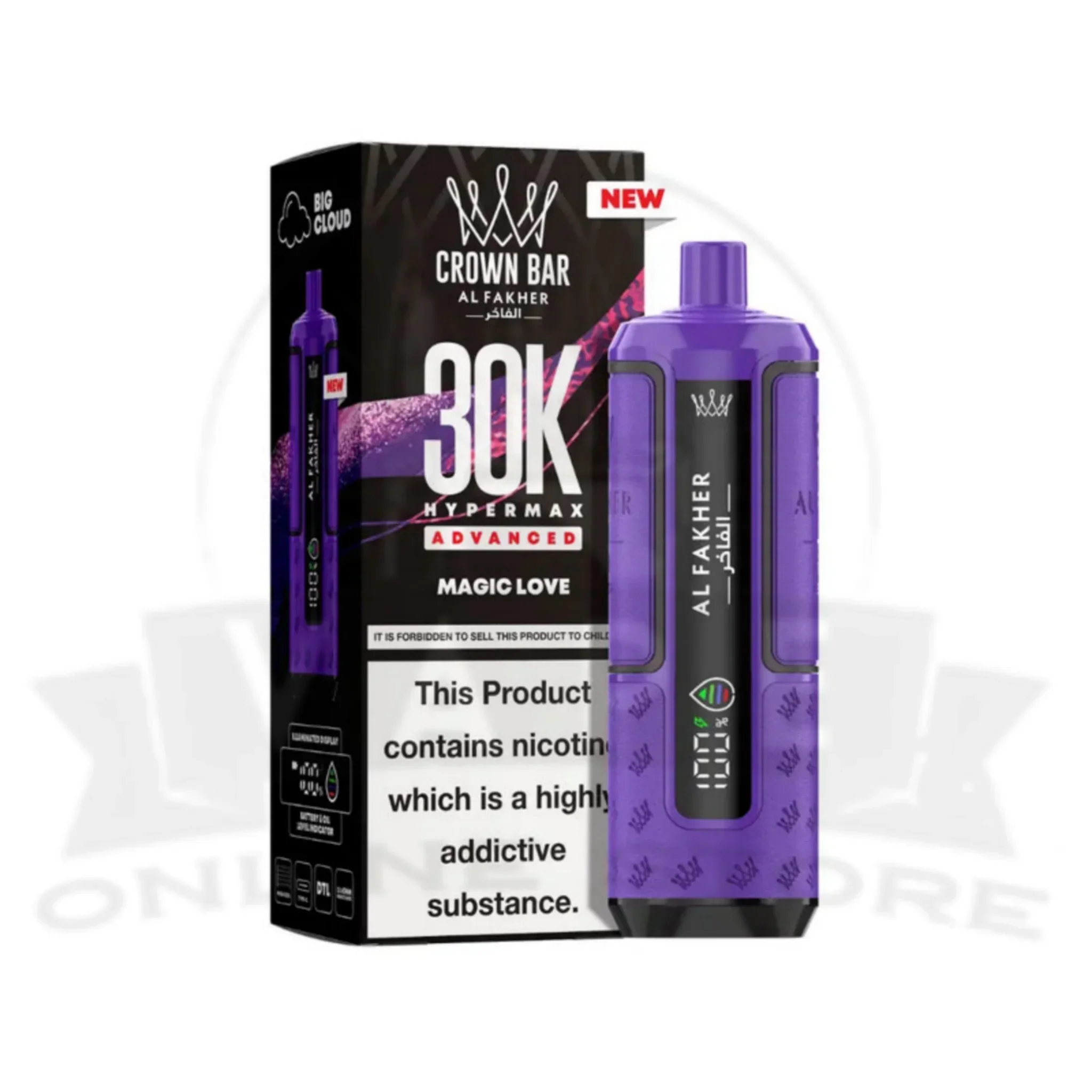 Box Of 10 Al Fakher Crown Bar 30K Puff Hypermax Vape Kit - Image 29