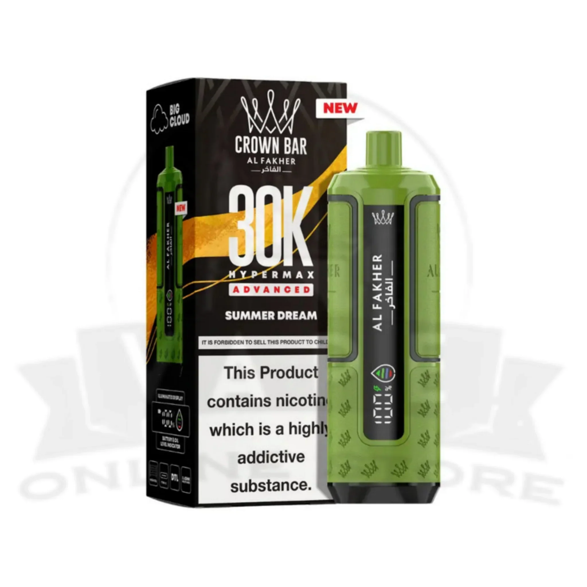 Box Of 10 Al Fakher Crown Bar 30K Puff Hypermax Vape Kit - Image 45