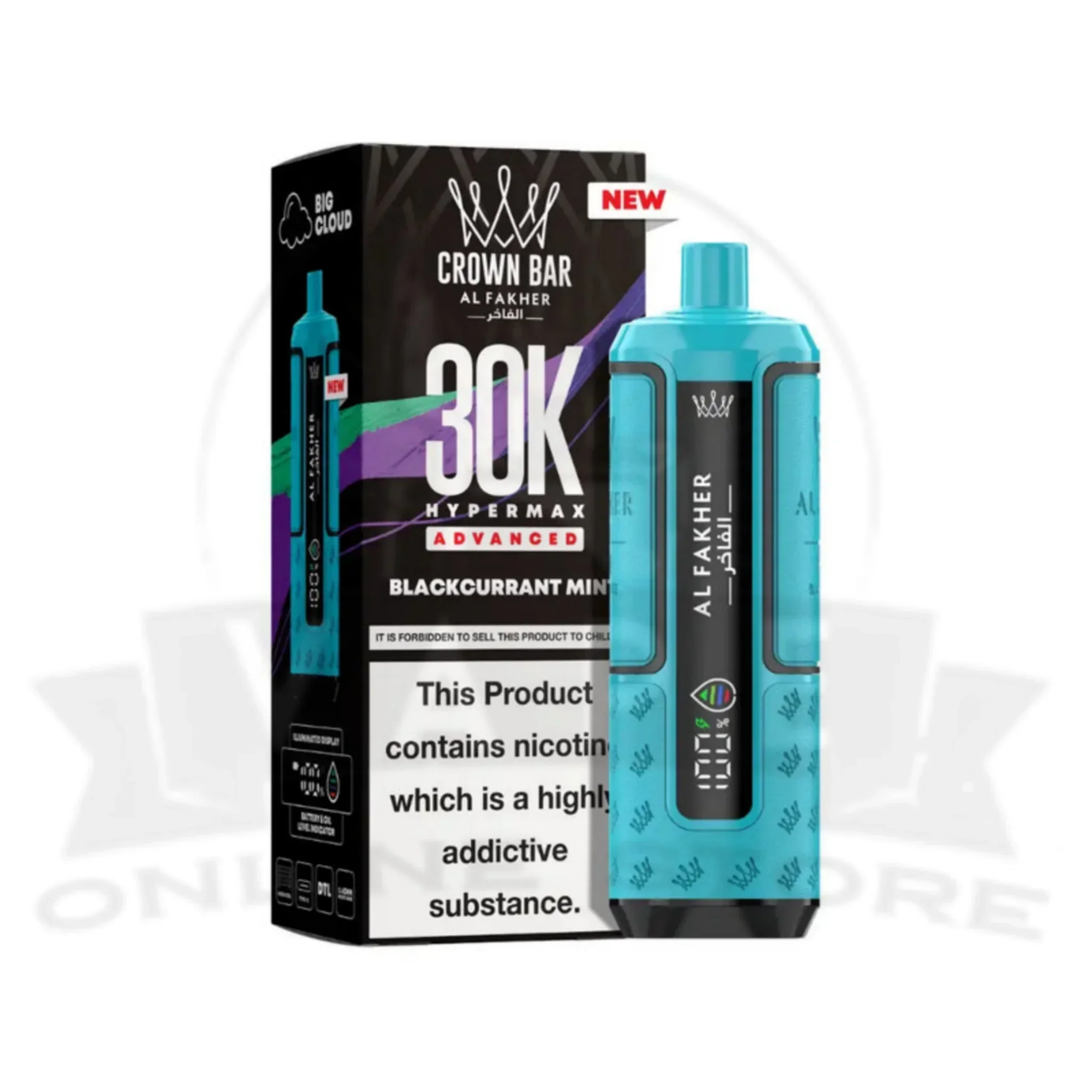Box Of 5 Al Fakher Crown Bar 30K Puff Hypermax Vape Kit - Image 16