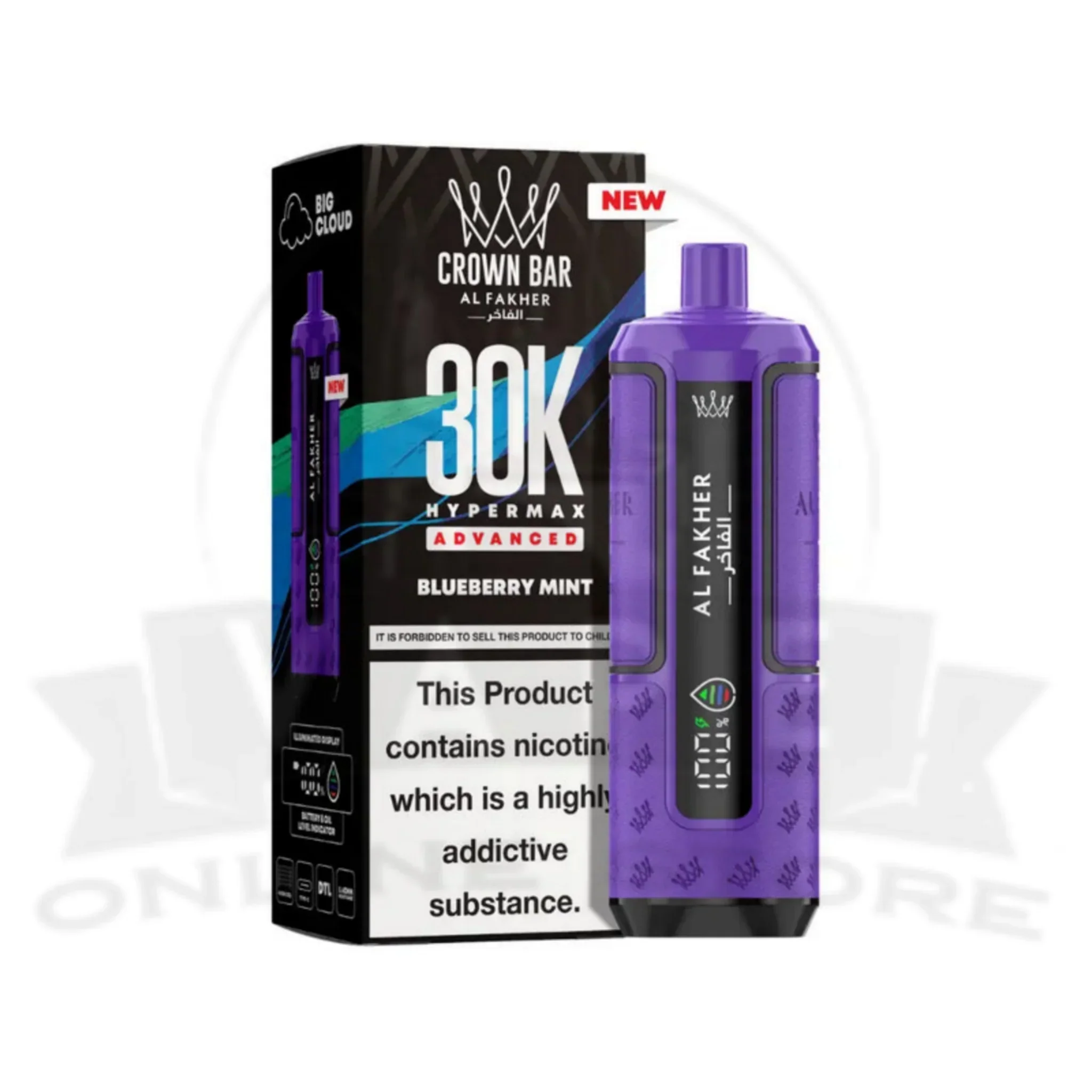 Box Of 5 Al Fakher Crown Bar 30K Puff Hypermax Vape Kit - Image 19
