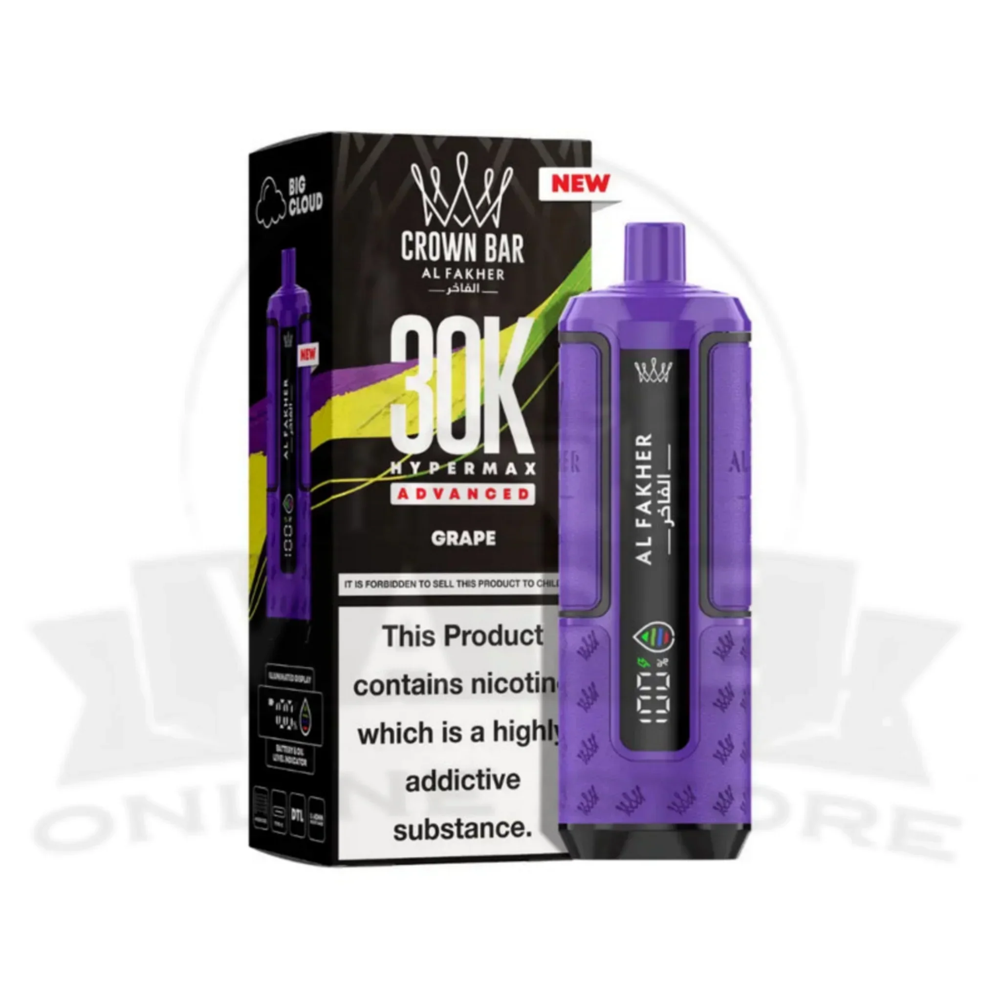 Box Of 5 Al Fakher Crown Bar 30K Puff Hypermax Vape Kit - Image 23
