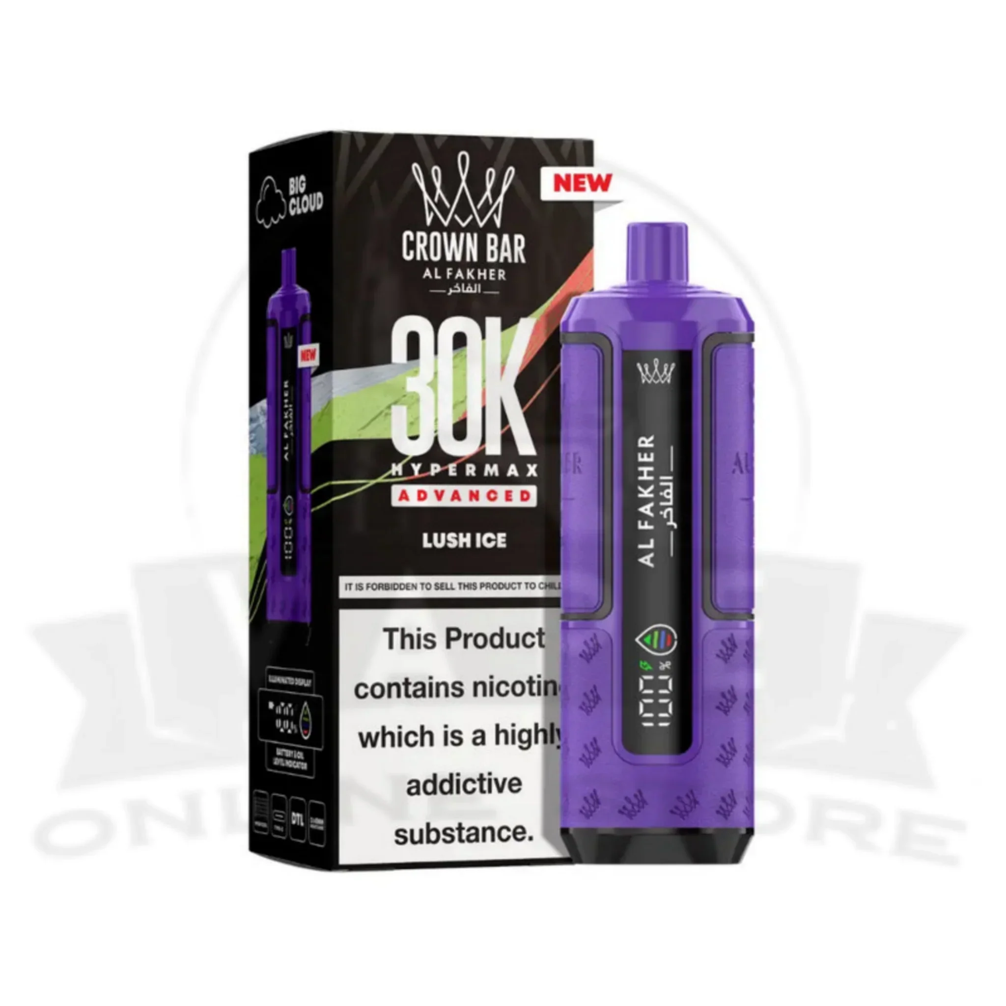 Box Of 5 Al Fakher Crown Bar 30K Puff Hypermax Vape Kit - Image 28