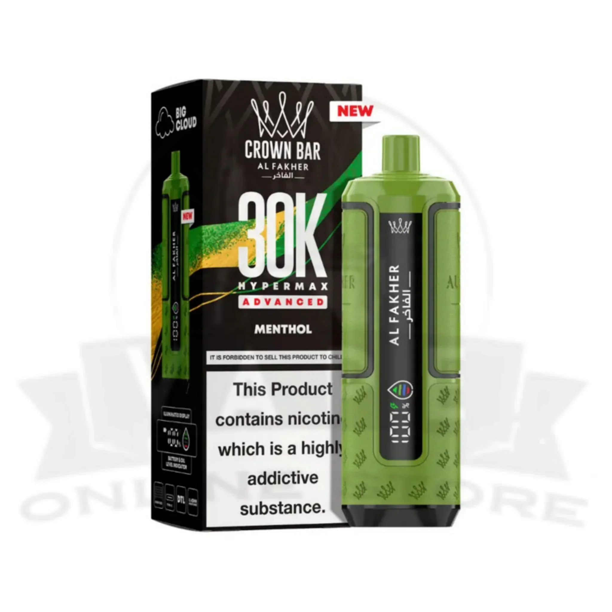 Box Of 5 Al Fakher Crown Bar 30K Puff Hypermax Vape Kit - Image 31