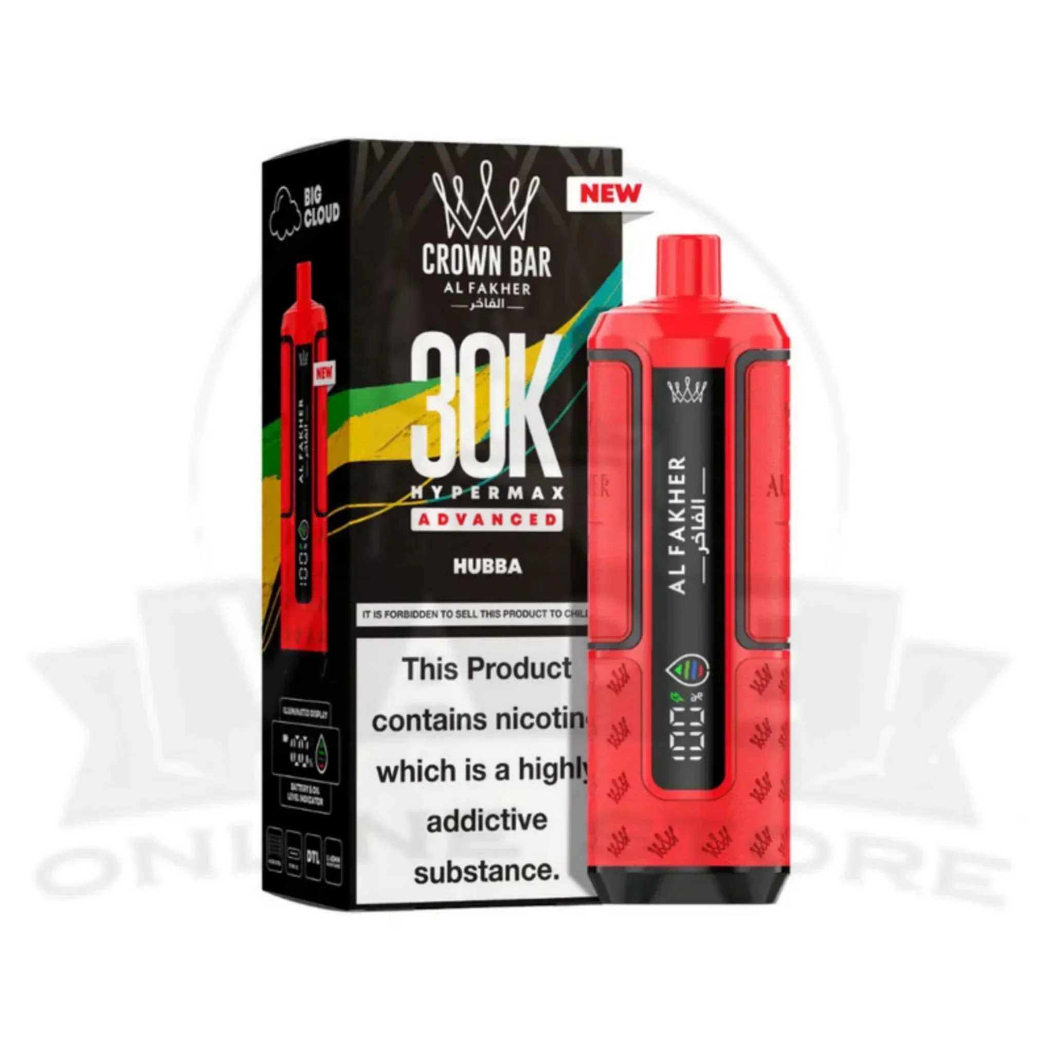 Box Of 5 Al Fakher Crown Bar 30K Puff Hypermax Vape Kit - Image 34