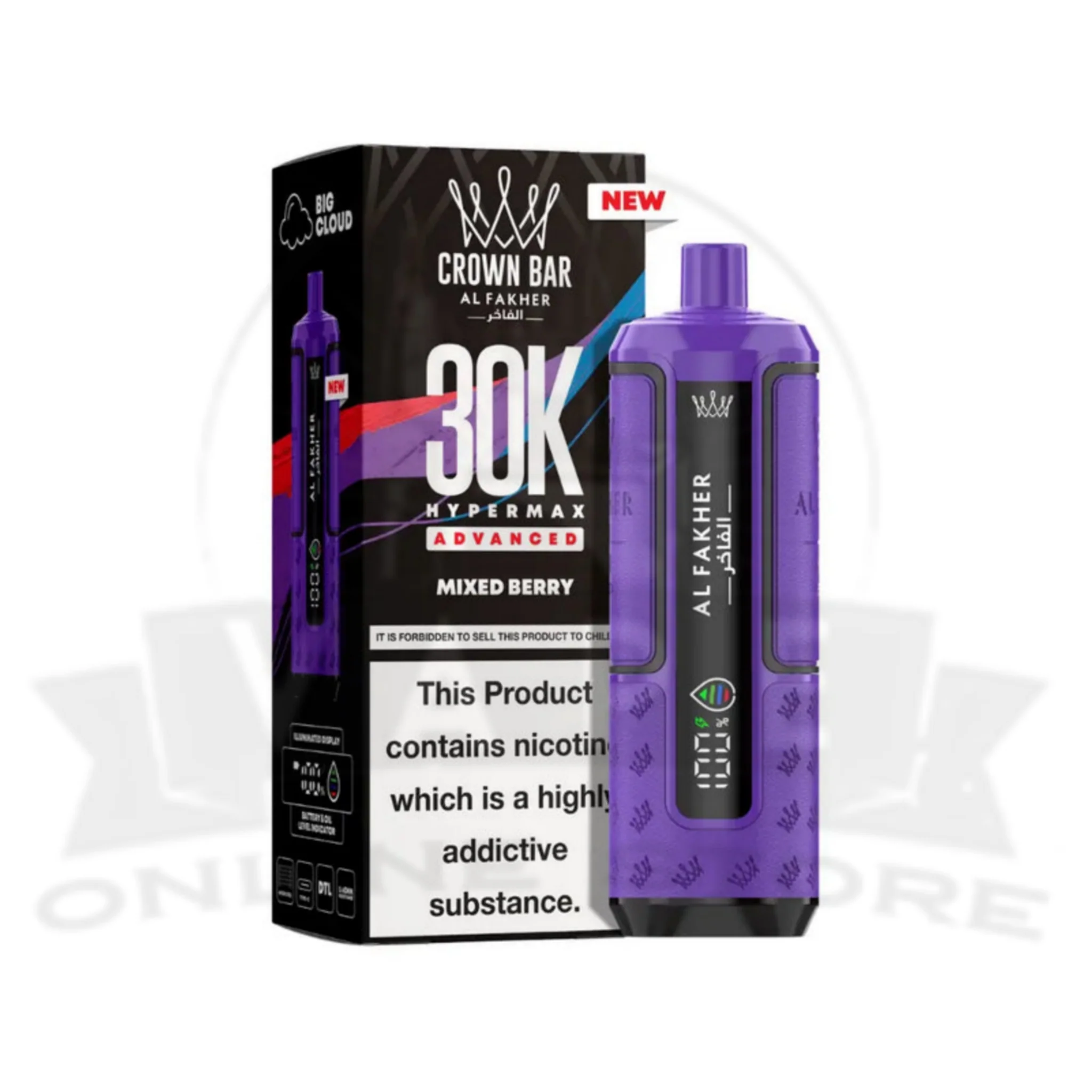 Mixed Berry Al Fakher Crown Bar 30K Puff Hypermax Vape Kit