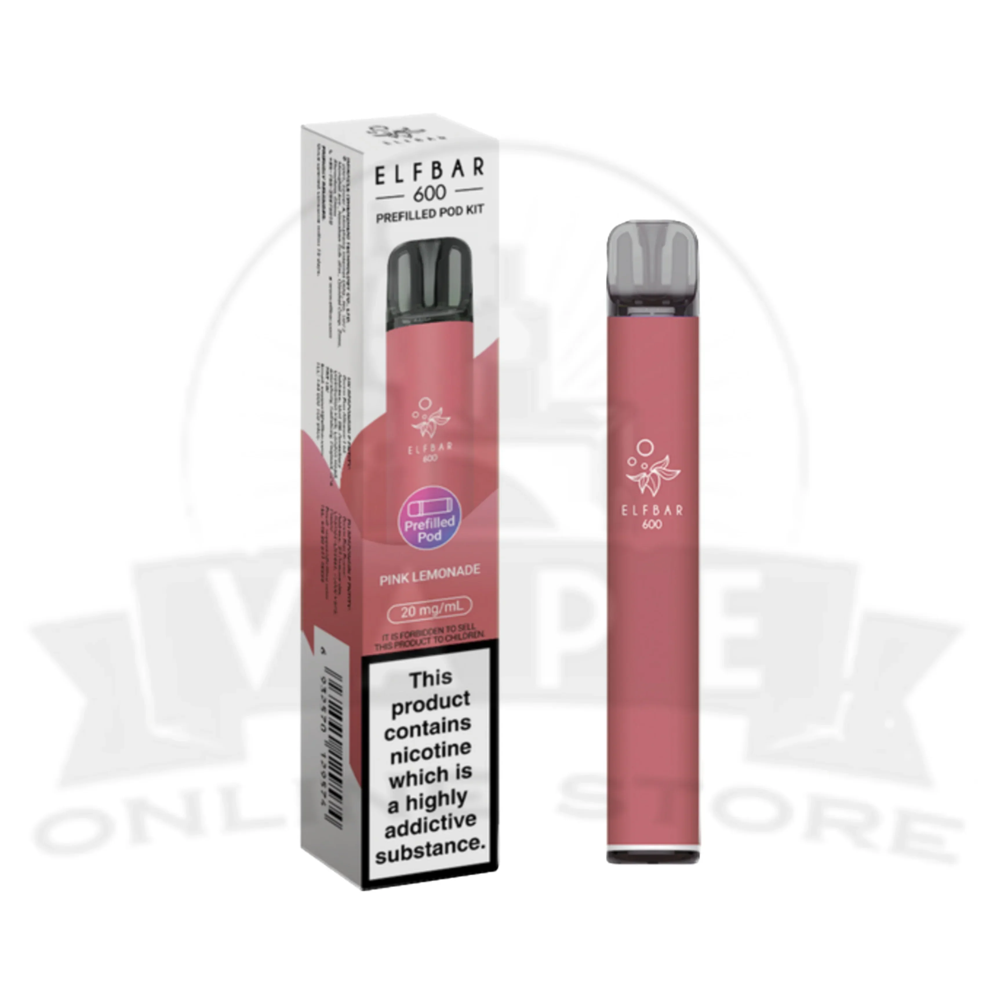 Pink Lemonade Elf Bar 600 Puffs 20mg Reusable Vape Pod Kit