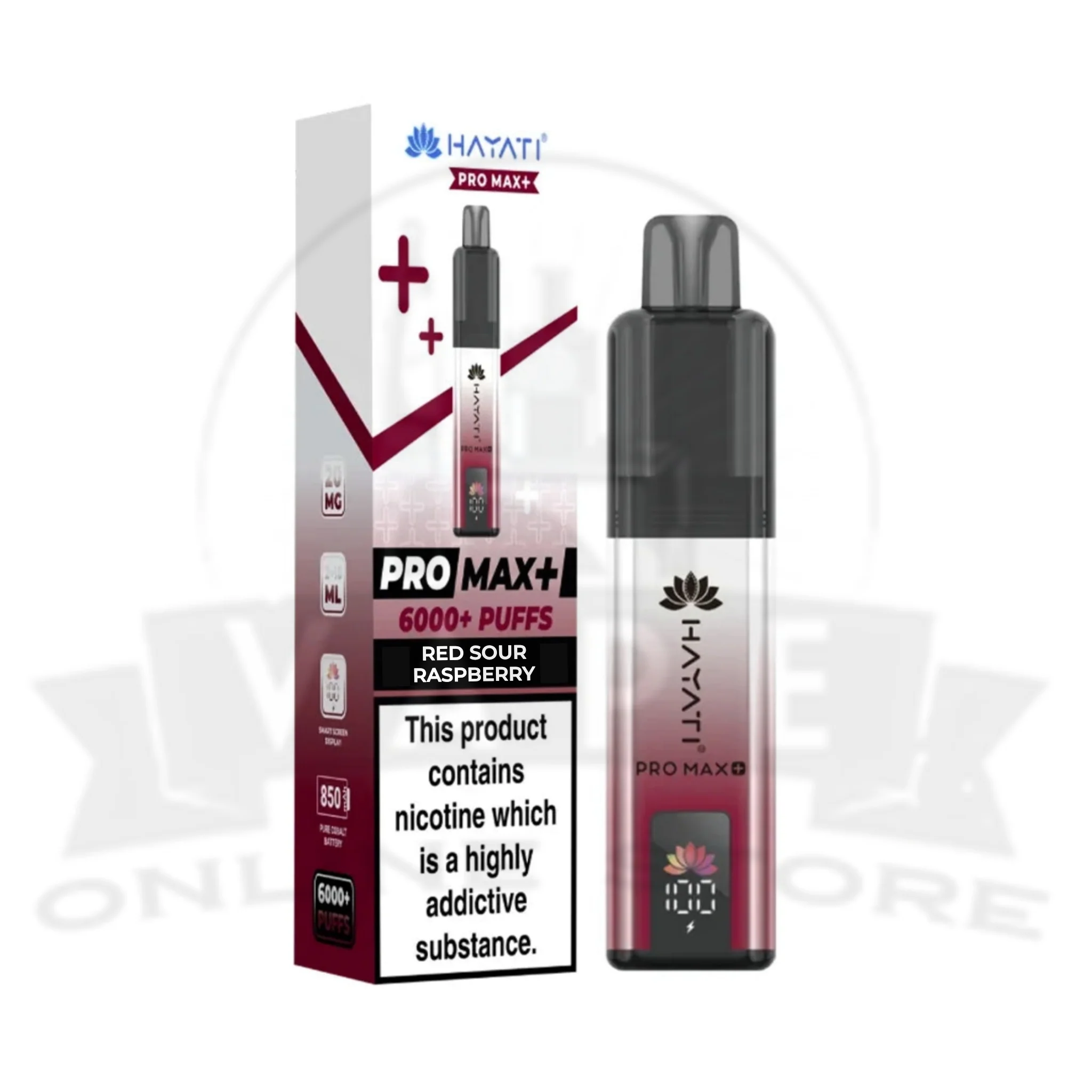 Red Sour Raspberry Hayati Pro Max Plus 6000 Puffs Pod Kit