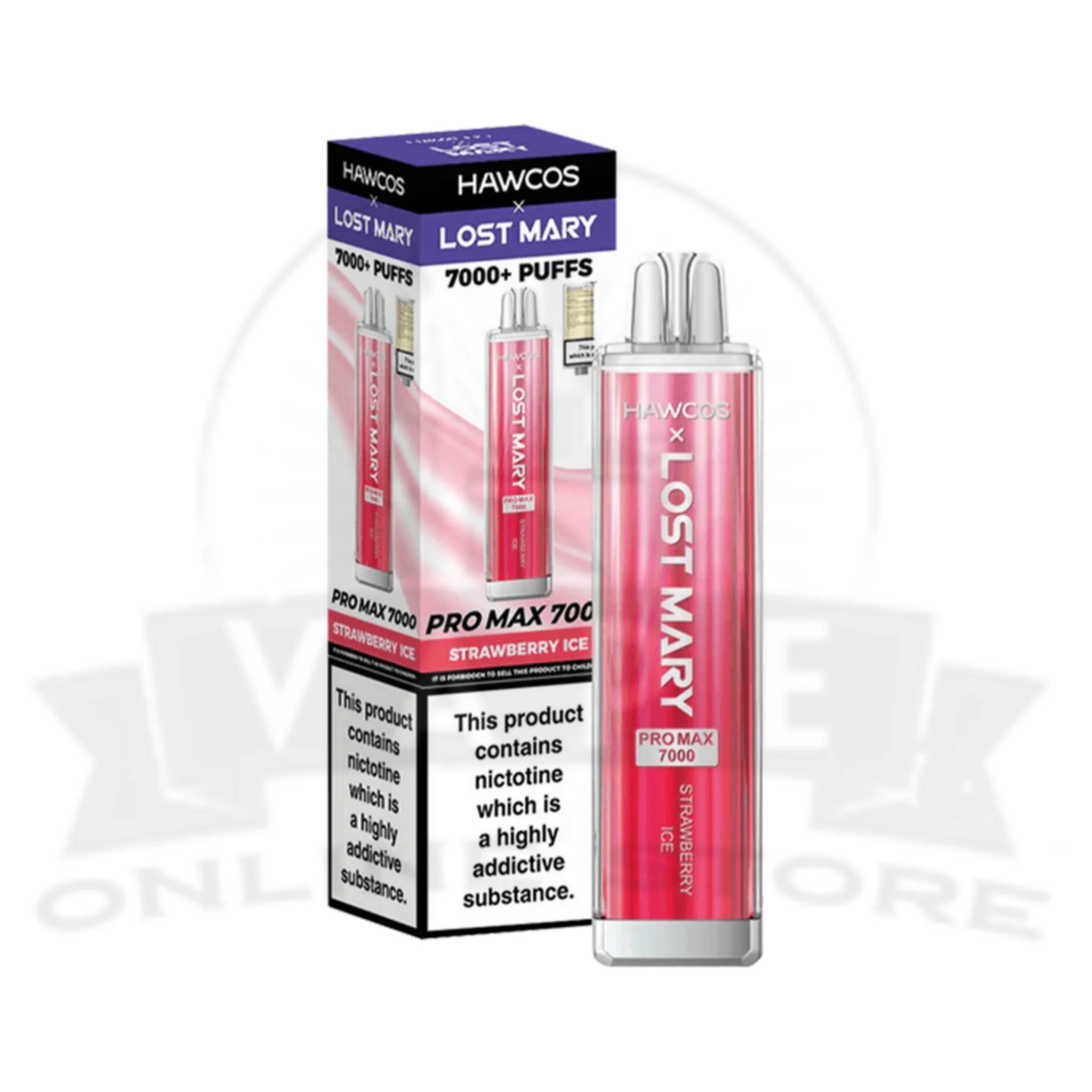 Strawberry Ice HAWCOS X Lost Mary Pro Max 7K Puff Vape Kit