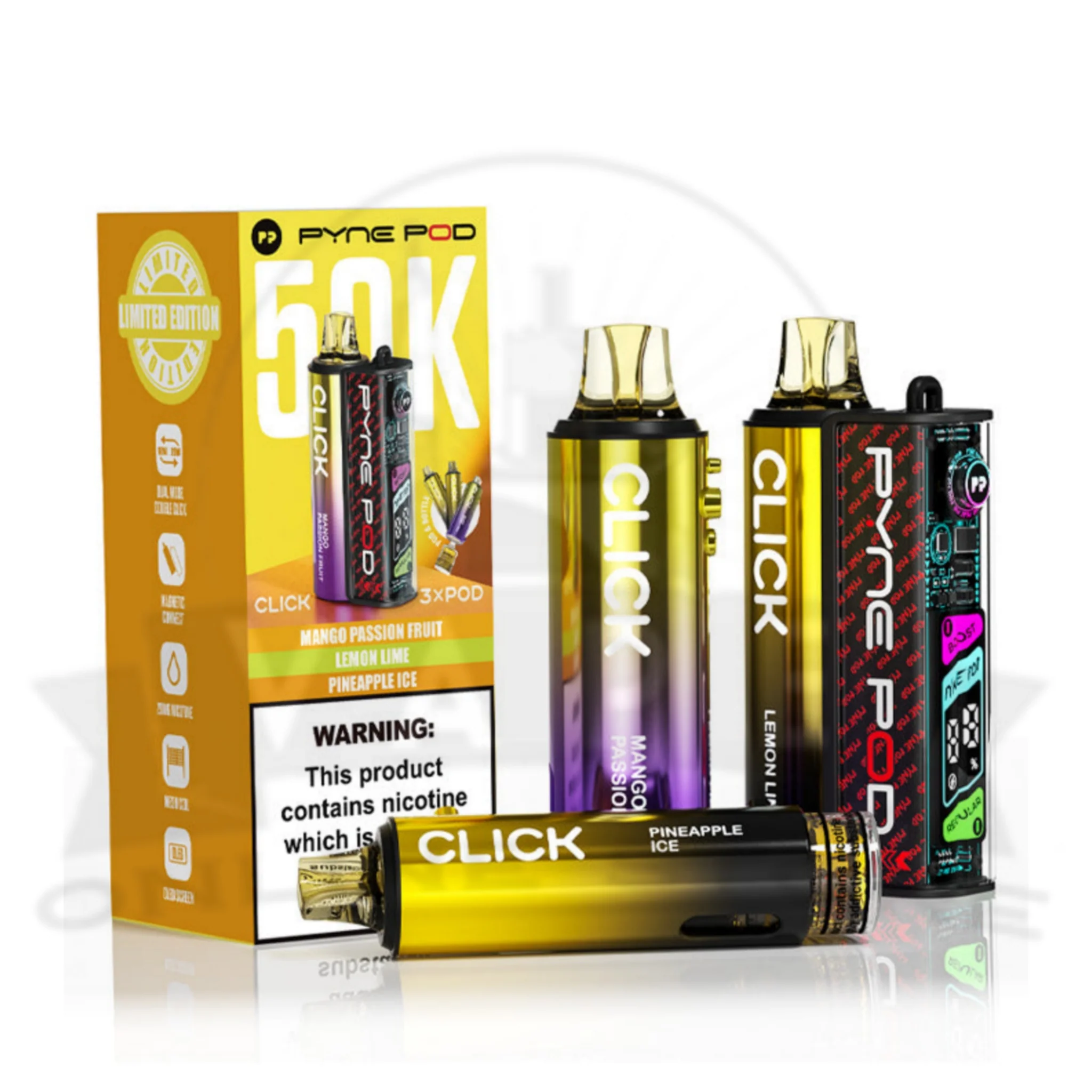 Yellow Edition Pyne Pod Click 50k Vape Kit